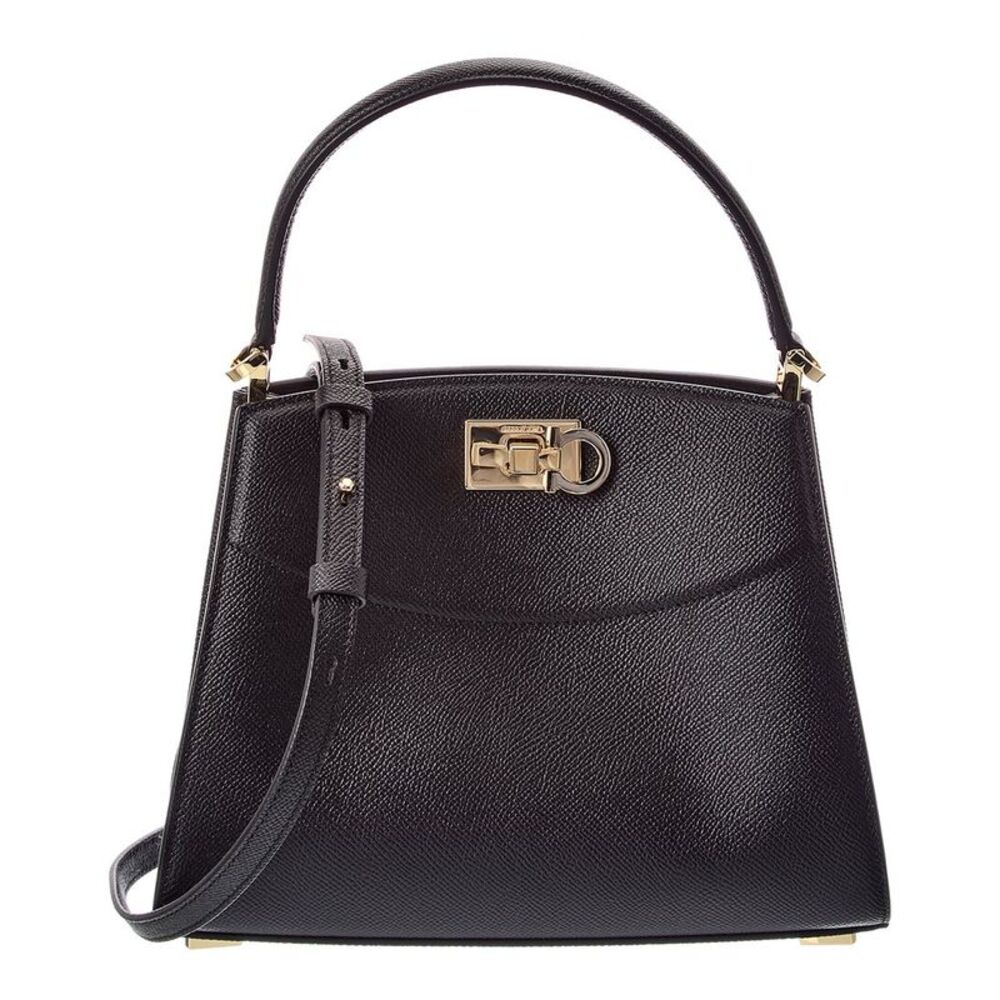 Ferragamo New Ferragamo Studio Xs Leather Box Bag, Black
